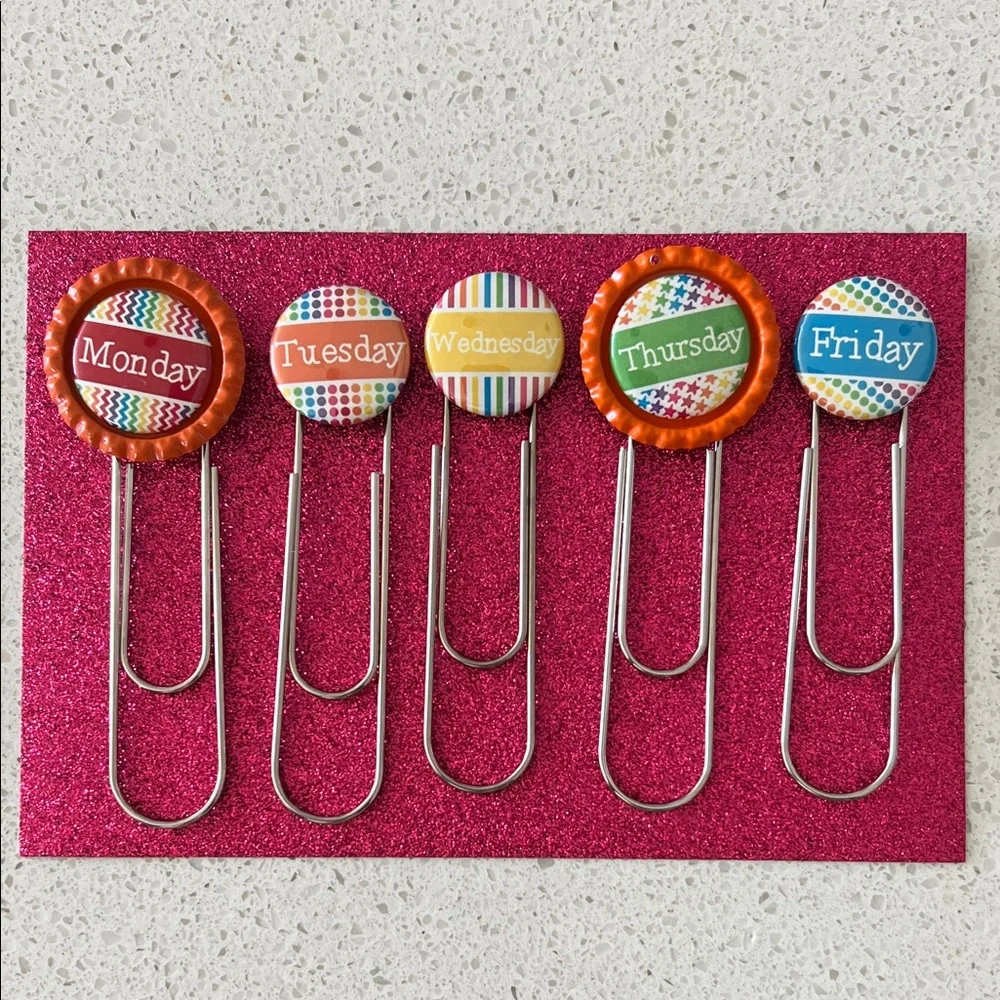 NEW Colorful Weekly Planner Clips Set